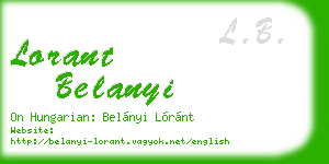 lorant belanyi business card